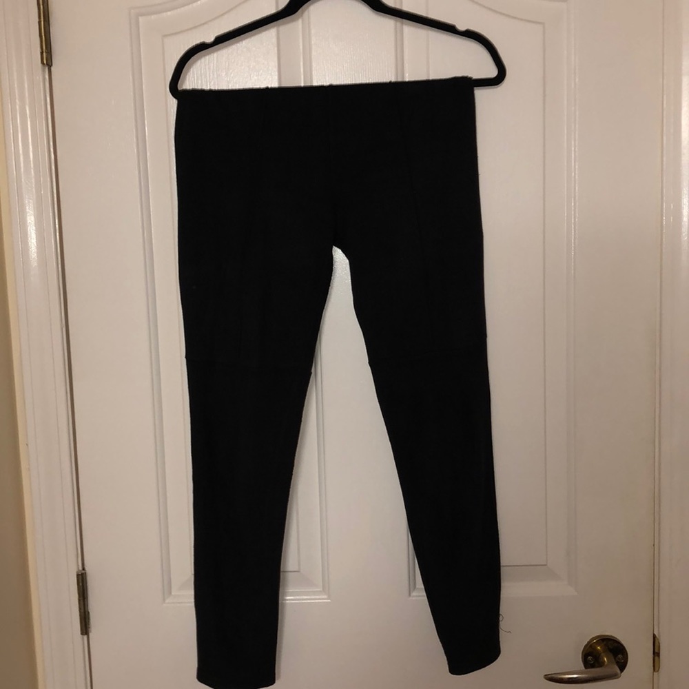 Black suede leggings